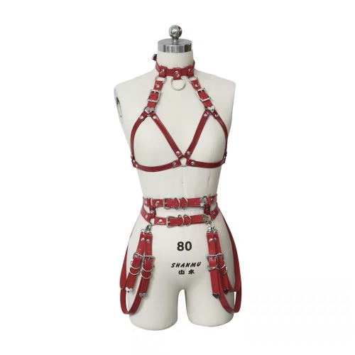 Love buckle cute  leather body harness-chest lifting style