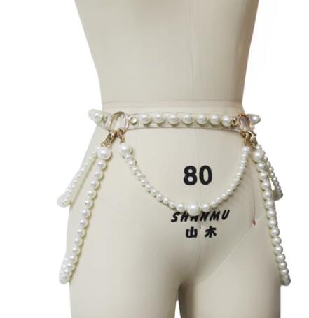 Palace elegant leather body harness transparent leather pearl series suit(lower part)