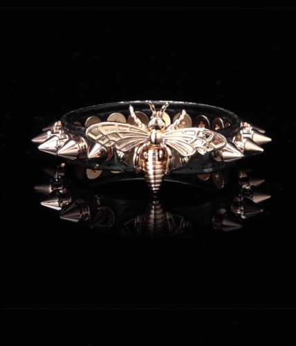 BH-177 Gothic bracelet moths riveted laser bracelet subculture punk style