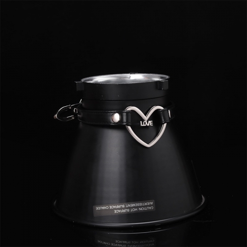 BH-171 Solid color thin big love ring choker subculture PU leather punk Harajuku style