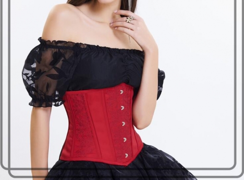 7932 influencer European and American court corset Embroidered short corset lace up slimming belt outerwear corset