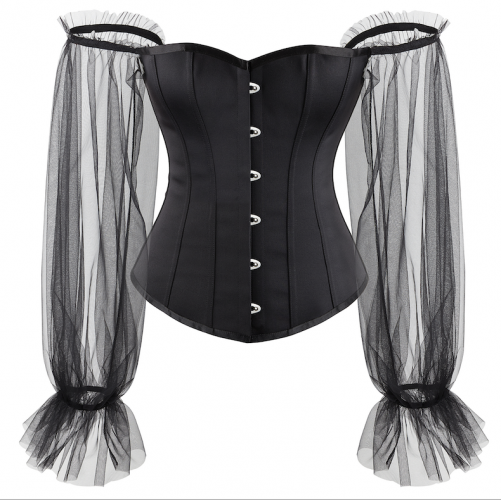 7797 European-style black seamless corset outerwear wedding dress waisted sexy one-shoulder vest corset
