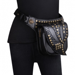 BG-110 European and American punk rivet biker ladies chest bag underarm bag retro tactical waistbag
